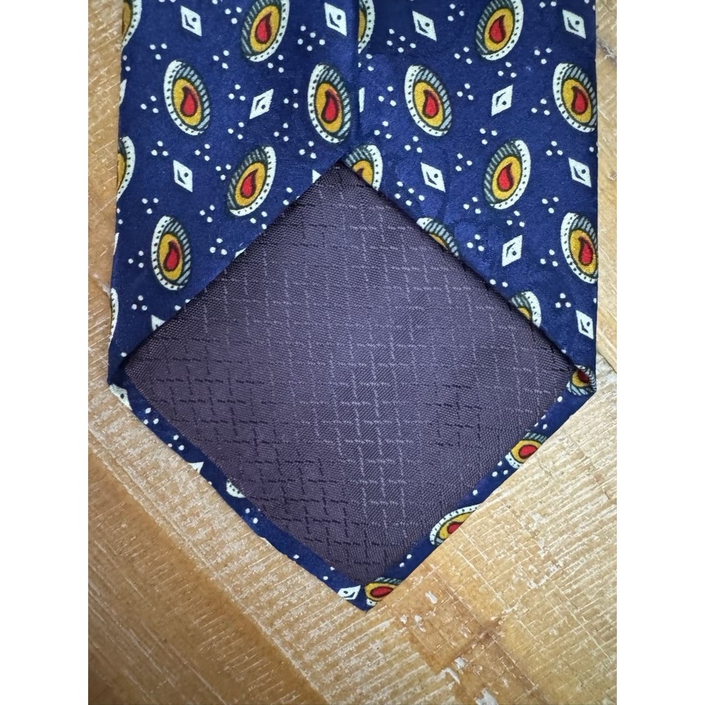 Christian Dior Monsieur Men's Multi-Color Blue Tie Made in The USA Vintage - Picture 4 of 5